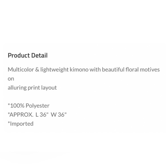 💼 Floral Lightweight Kimono ~ Floral Motifs Print ~  OSFM - Picture 7 of 12